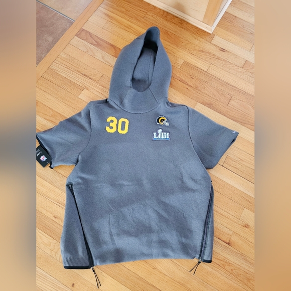 Nike Other - Nike NFL ONFIELD Apparel Hooded Short Sleeve Sweatshirt Material Pullover